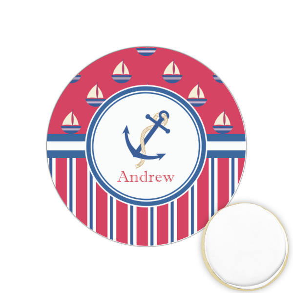 Custom Sail Boats & Stripes Printed Cookie Topper - 1.25" (Personalized)