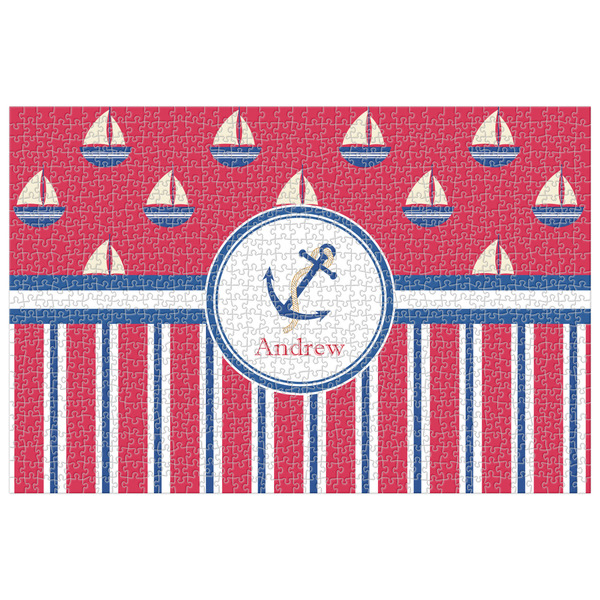 Custom Sail Boats & Stripes Jigsaw Puzzle - 1000-piece (Personalized)