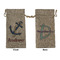 Sail Boats & Stripes Large Burlap Gift Bags - Front & Back