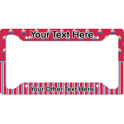 Sail Boats & Stripes License Plate Frame - Style A (Personalized)