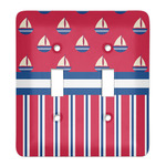 Sail Boats & Stripes Light Switch Cover (2 Toggle Plate)