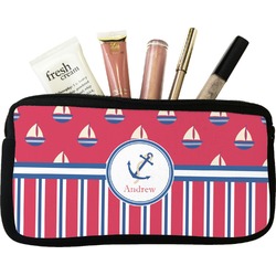 Sail Boats & Stripes Makeup / Cosmetic Bag (Personalized)