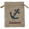 Sail Boats & Stripes Medium Burlap Gift Bag - Front