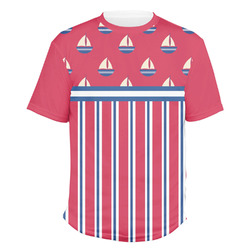 Sail Boats & Stripes Men's Crew T-Shirt - Medium