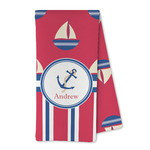 Sail Boats & Stripes Kitchen Towel - Microfiber (Personalized)