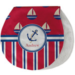 Sail Boats & Stripes Burp Pad - Velour w/ Name or Text