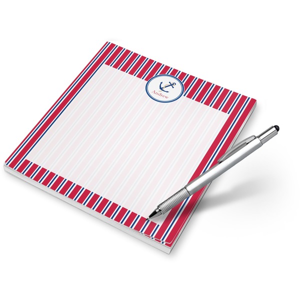 Custom Sail Boats & Stripes Notepad (Personalized)