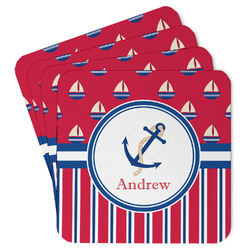 Sail Boats & Stripes Paper Coasters w/ Name or Text