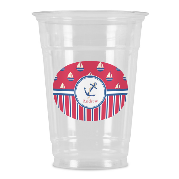 Custom Sail Boats & Stripes Party Cups - 16oz (Personalized)