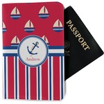 Sail Boats & Stripes Passport Holder - Fabric (Personalized)