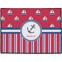 Sail Boats & Stripes Door Mat - 24"x18" (Personalized)