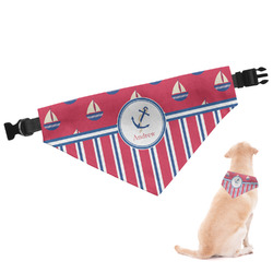 Sail Boats & Stripes Dog Bandana - XLarge (Personalized)