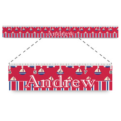 Sail Boats & Stripes Plastic Ruler - 12" (Personalized)