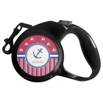 Sail Boats & Stripes Retractable Dog Leash - Large (Personalized)