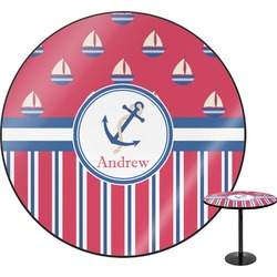 Sail Boats & Stripes Round Table - 30" (Personalized)