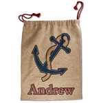 Sail Boats & Stripes Santa Sack - Front (Personalized)