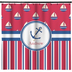 Sail Boats & Stripes Shower Curtain - 71" x 74" (Personalized)