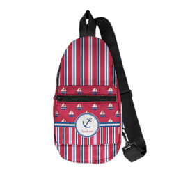 Sail Boats & Stripes Sling Bag (Personalized)