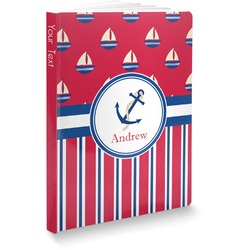 Sail Boats & Stripes Softbound Notebook - 5.75" x 8" (Personalized)