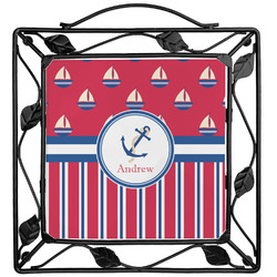 Sail Boats & Stripes Square Trivet (Personalized)