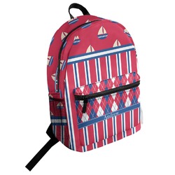 Sail Boats & Stripes Student Backpack (Personalized)