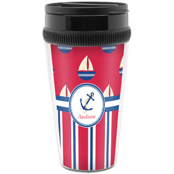 Sail Boats & Stripes Acrylic Travel Mug without Handle (Personalized)