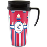 Sail Boats & Stripes Acrylic Travel Mug with Handle (Personalized)