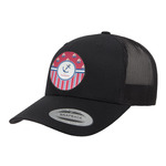 Sail Boats & Stripes Trucker Hat - Black (Personalized)