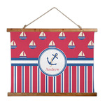 Sail Boats & Stripes Wall Hanging Tapestry - Wide (Personalized)