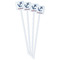 Sail Boats & Stripes White Plastic Stir Stick - Double Sided - Square - Front