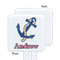 Sail Boats & Stripes White Plastic Stir Stick - Single Sided - Square - Approval