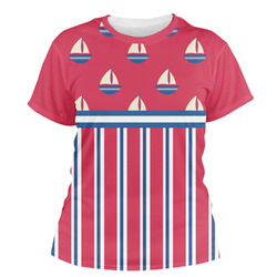 Sail Boats & Stripes Women's Crew T-Shirt