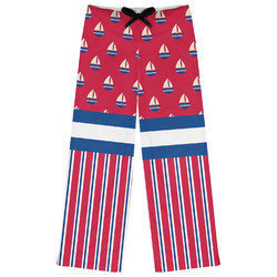 Sail Boats & Stripes Womens Pajama Pants - L