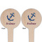 Sail Boats & Stripes Wooden 4" Food Pick - Round - Double Sided - Front & Back