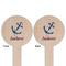 Sail Boats & Stripes Wooden 6" Food Pick - Round - Double Sided - Front & Back