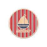 Sail Boats & Stripes Genuine Maple or Cherry Wood Sticker (Personalized)