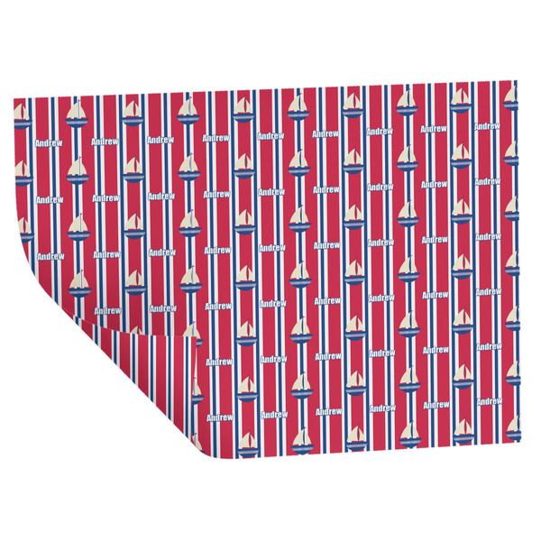 Custom Sail Boats & Stripes Wrapping Paper Sheets - Double-Sided - 20" x 28" (Personalized)