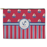Sail Boats & Stripes Zipper Pouch (Personalized)
