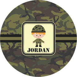 Green Camo Multipurpose Round Labels - 1" (Personalized)