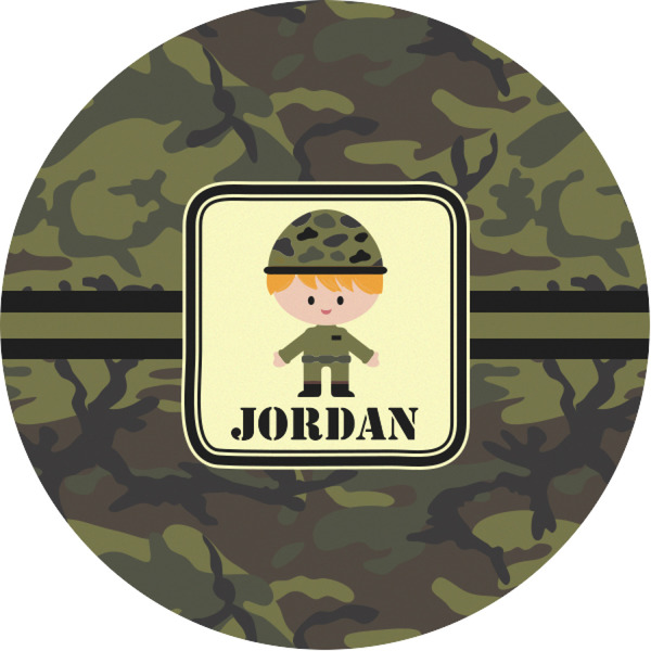 Custom Green Camo Multipurpose Round Labels - 1" (Personalized)