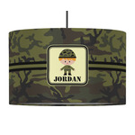 Green Camo 12" Drum Pendant Lamp - Fabric (Personalized)