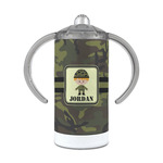 Green Camo 12 oz Stainless Steel Sippy Cup (Personalized)