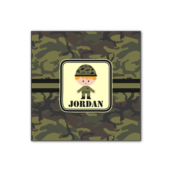 Custom Green Camo Wood Print - 12x12 (Personalized)