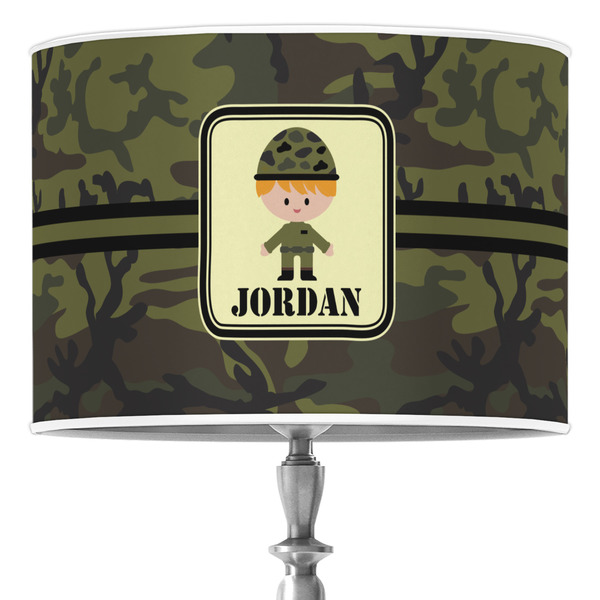 Custom Green Camo 16" Drum Lamp Shade - Poly-film (Personalized)