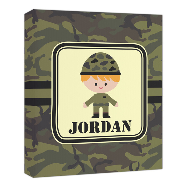 Custom Green Camo Canvas Print - 20x24 (Personalized)