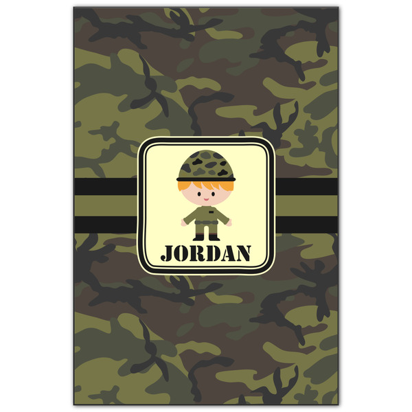 Custom Green Camo Wood Print - 20x30 (Personalized)