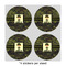 Green Camo 4" Multipurpose Round Labels - Sheet