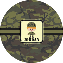 Green Camo Multipurpose Round Labels - 4" (Personalized)