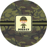 Green Camo Multipurpose Round Labels - 5" (Personalized)