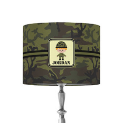 Green Camo 8" Drum Lamp Shade - Fabric (Personalized)